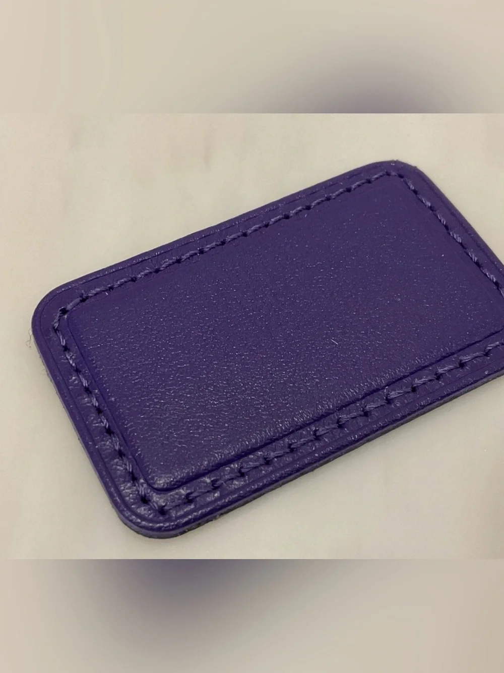NEW Tumi Large 2-1/4” x 1-3/8” Leather Monogram Patch - PURPLE color